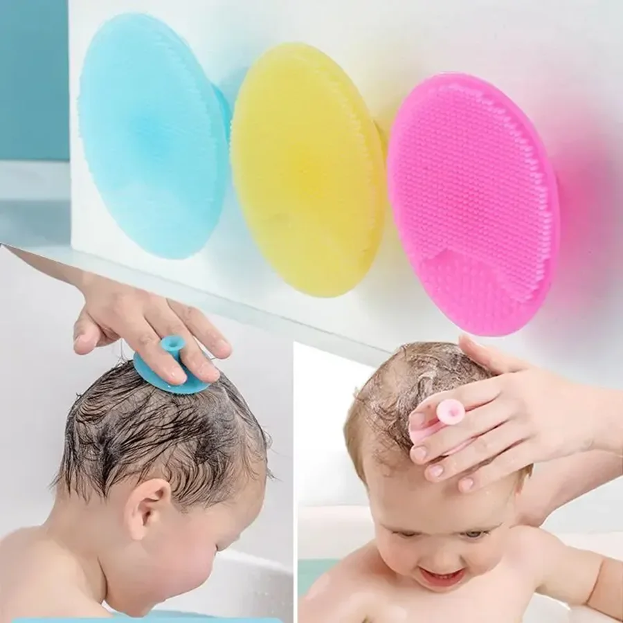 Hair Care For Baby - シリコーンシャンプーブラシ赤ちゃん幼児入浴用ソフトシリコーン男の子子供シャワーブラシヘッド洗髪マッサージブラシワイプコーム