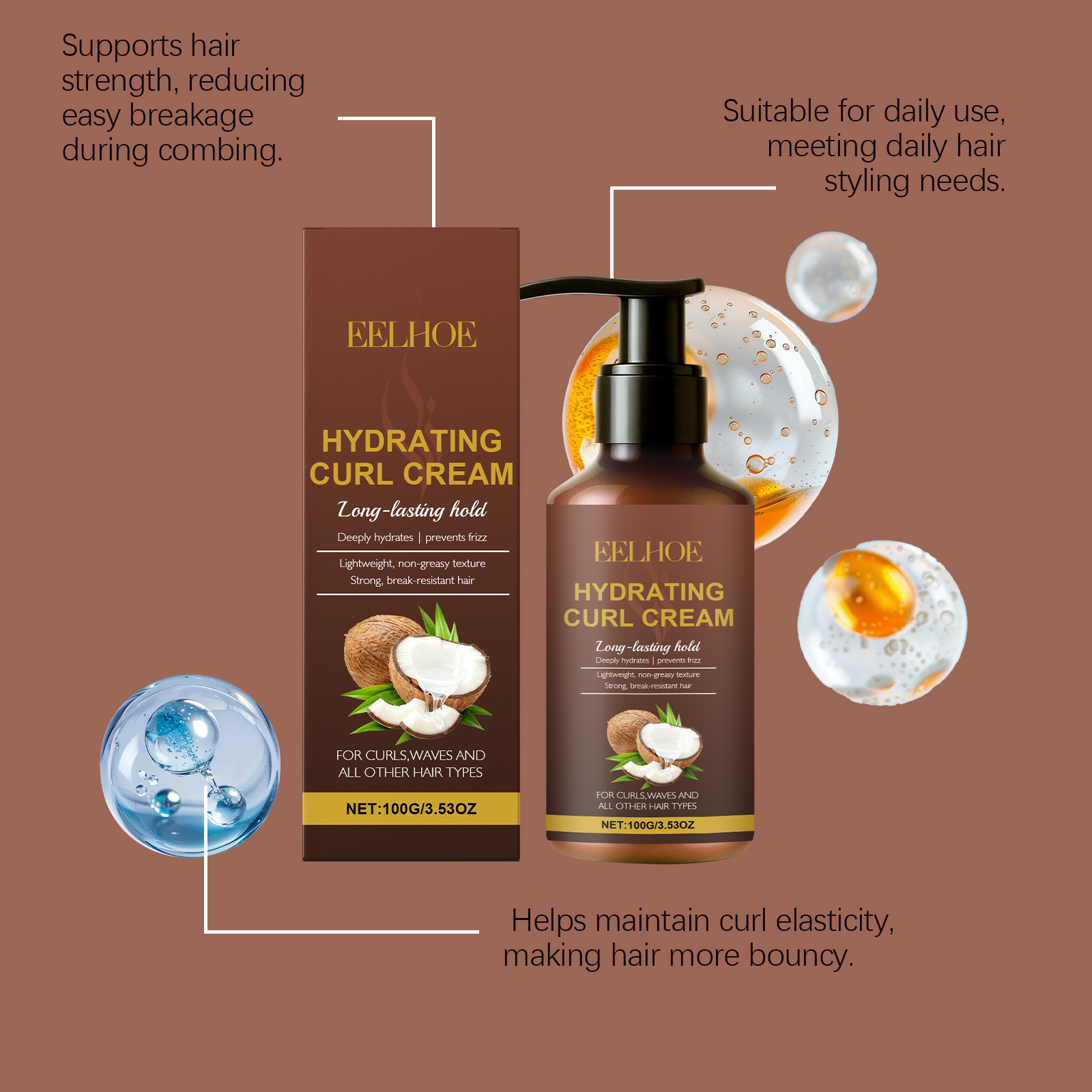 ウェーブヘアとカールヘア用のカールスタイリングクリーム、縮れ - Hair Care Wavy Hair のレビューと価格