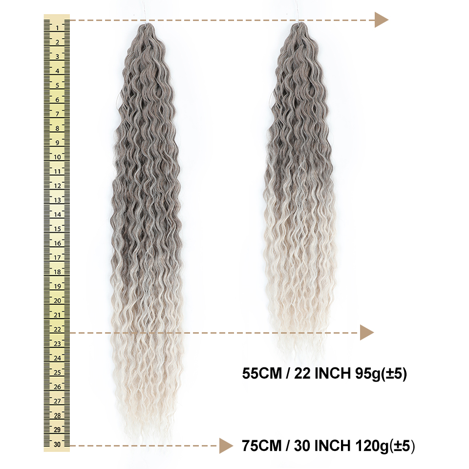 ピンク編みヘアエクステンションオンブルブラウングレーブルーア - Crochet Braiding Hair のレビューと価格