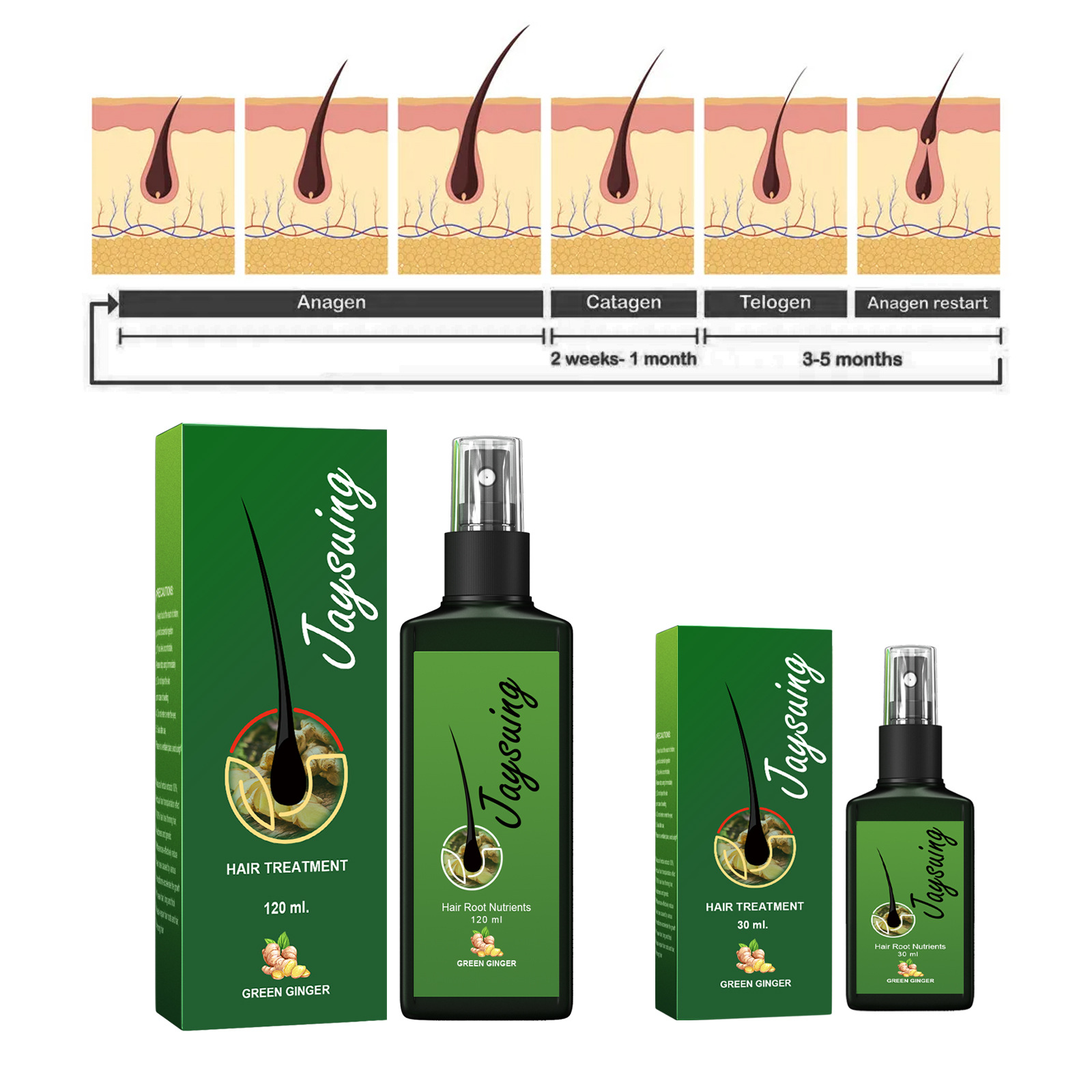 生姜の急速成長スプレー,根の成長,脱毛防止,液体頭皮,損傷し - Hair Care Essential Oil のレビューと価格