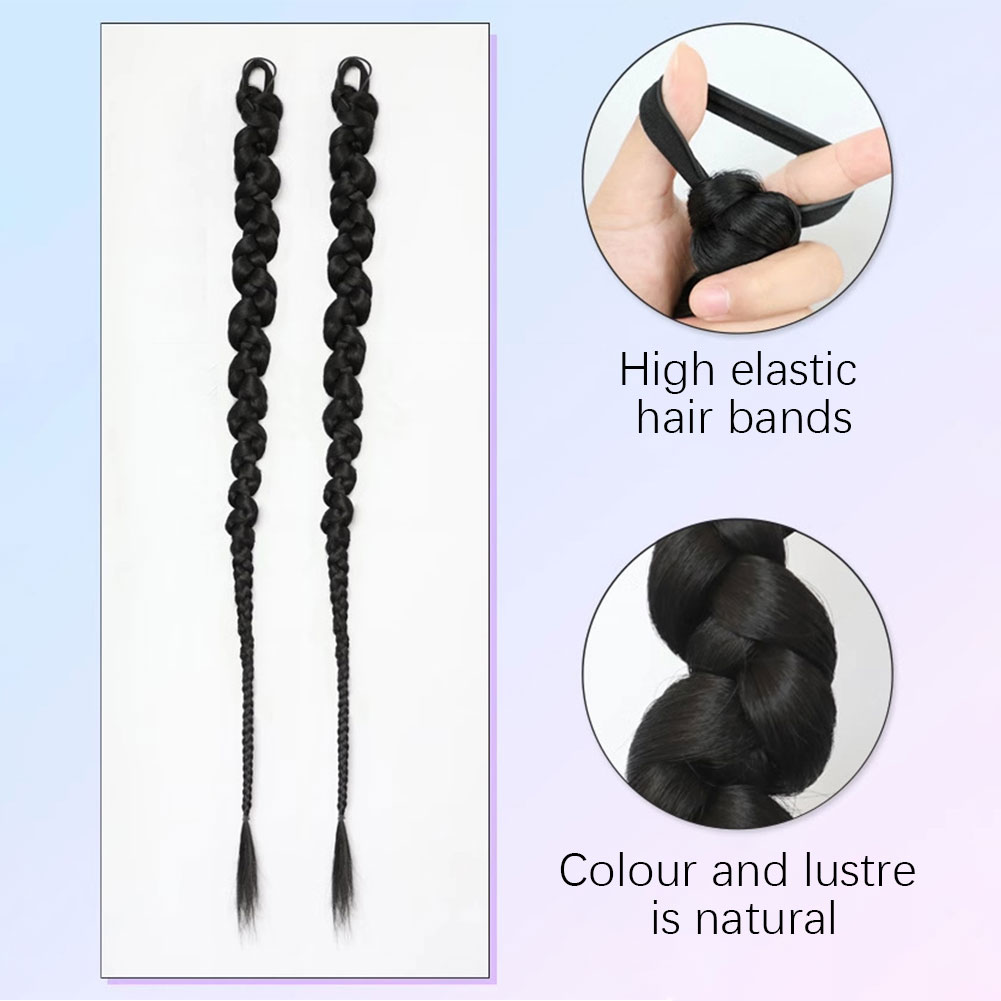 1/2 個ヘアエクステンション編組ポニーテールファッションロ - Crochet Braiding Hair のレビューと価格