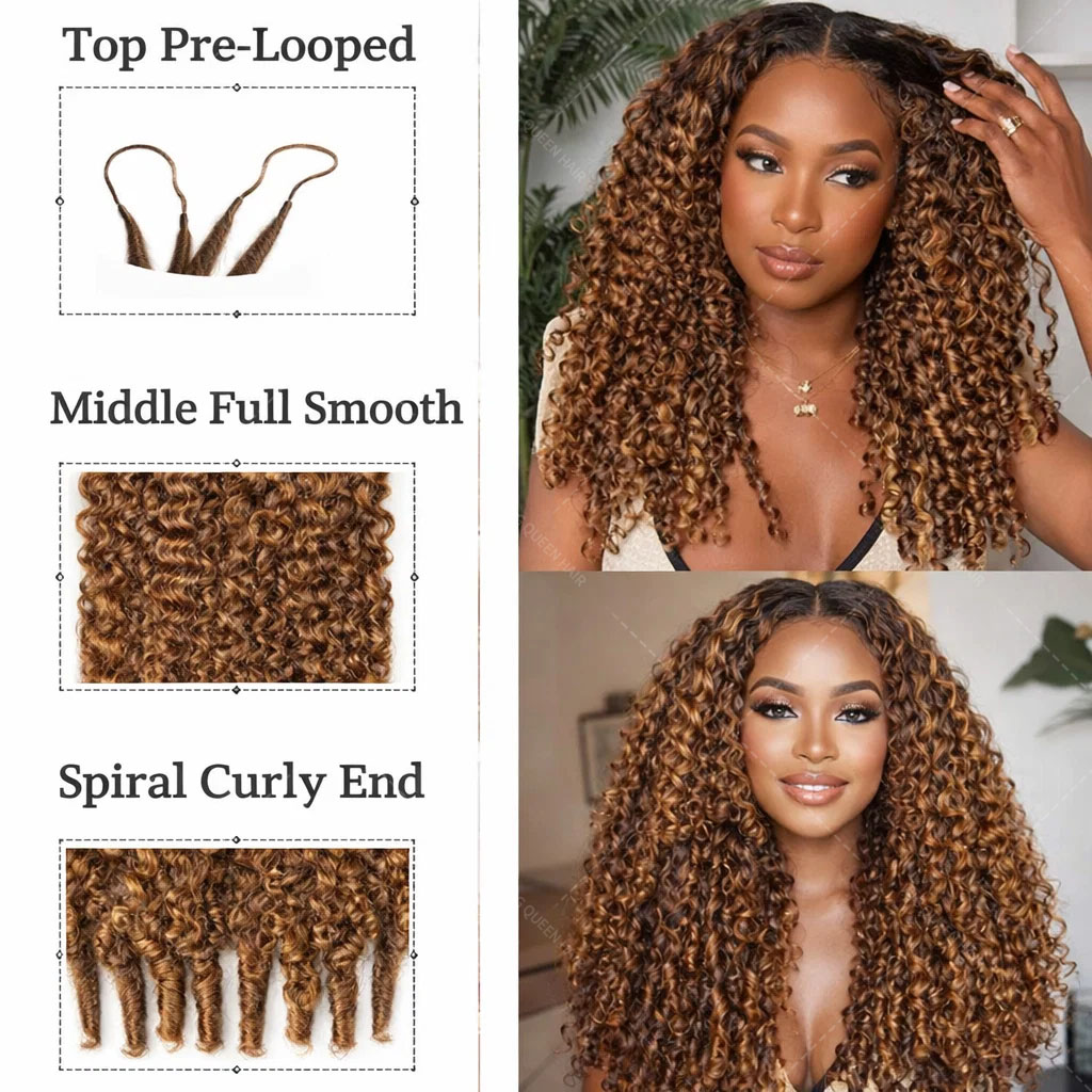 P427 ハイライト バーミーズカーリーフェザー クロシェヘ - Crochet Braiding Hair のレビューと価格
