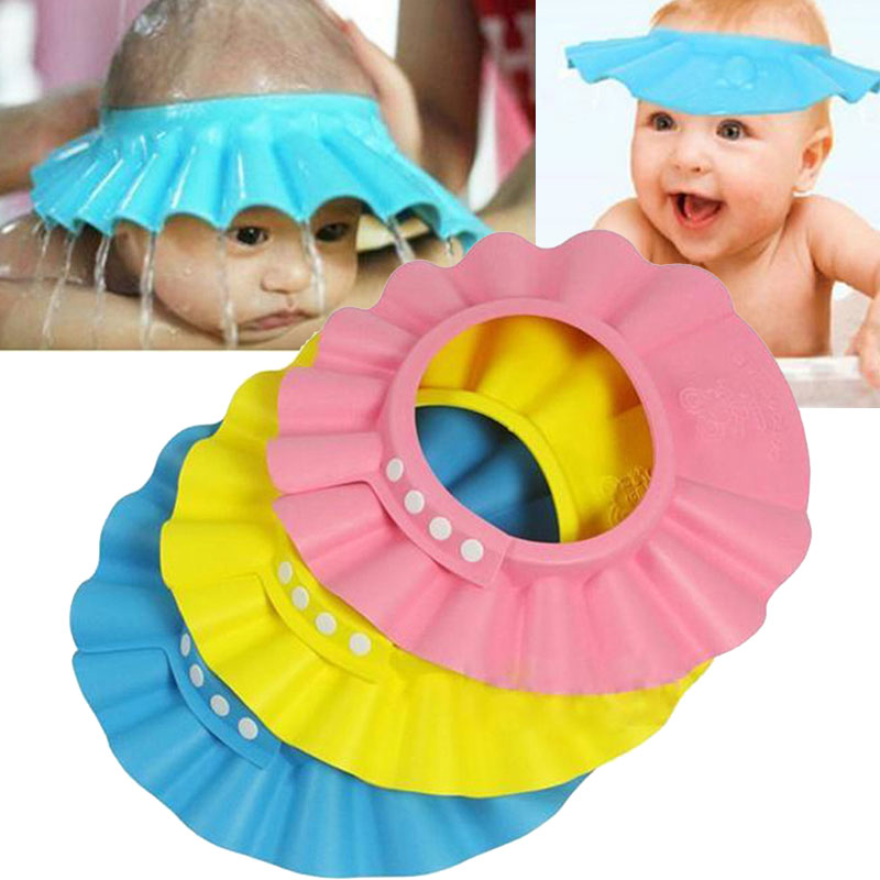 3 色子供調節可能な安全シャンプーシャワーキャップバス保護ソ - Hair Care For Baby のレビューと価格