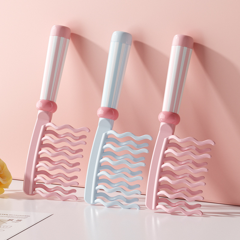ダブルロウウェーブ歯ヘアスタイリングコーム、マッサージハンド - Hair Care Wavy Hair のレビューと価格