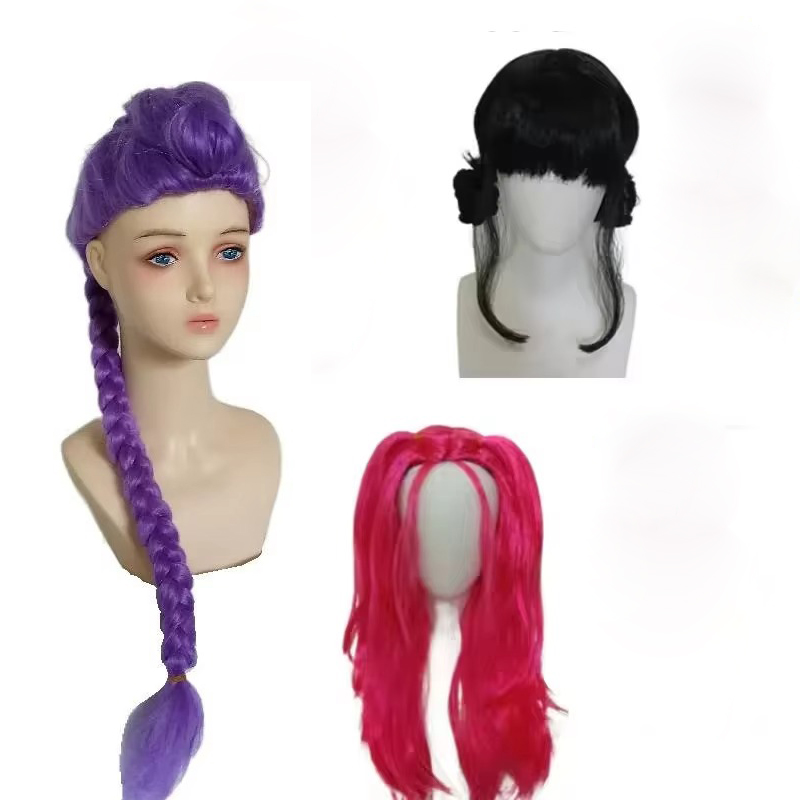 アニメロングパープル編み込みヘアエクステンションポニーテール - Crochet Braiding Hair のレビューと価格