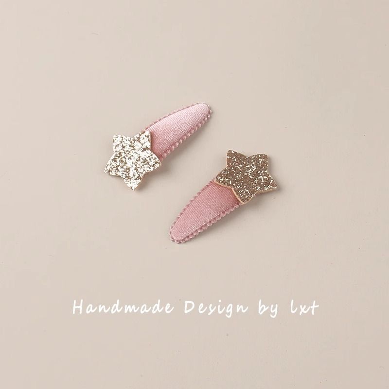 1 ペア韓国スタイルグリッタースターヘアクリップ女の赤ちゃん - Hair Care For Baby のレビューと価格