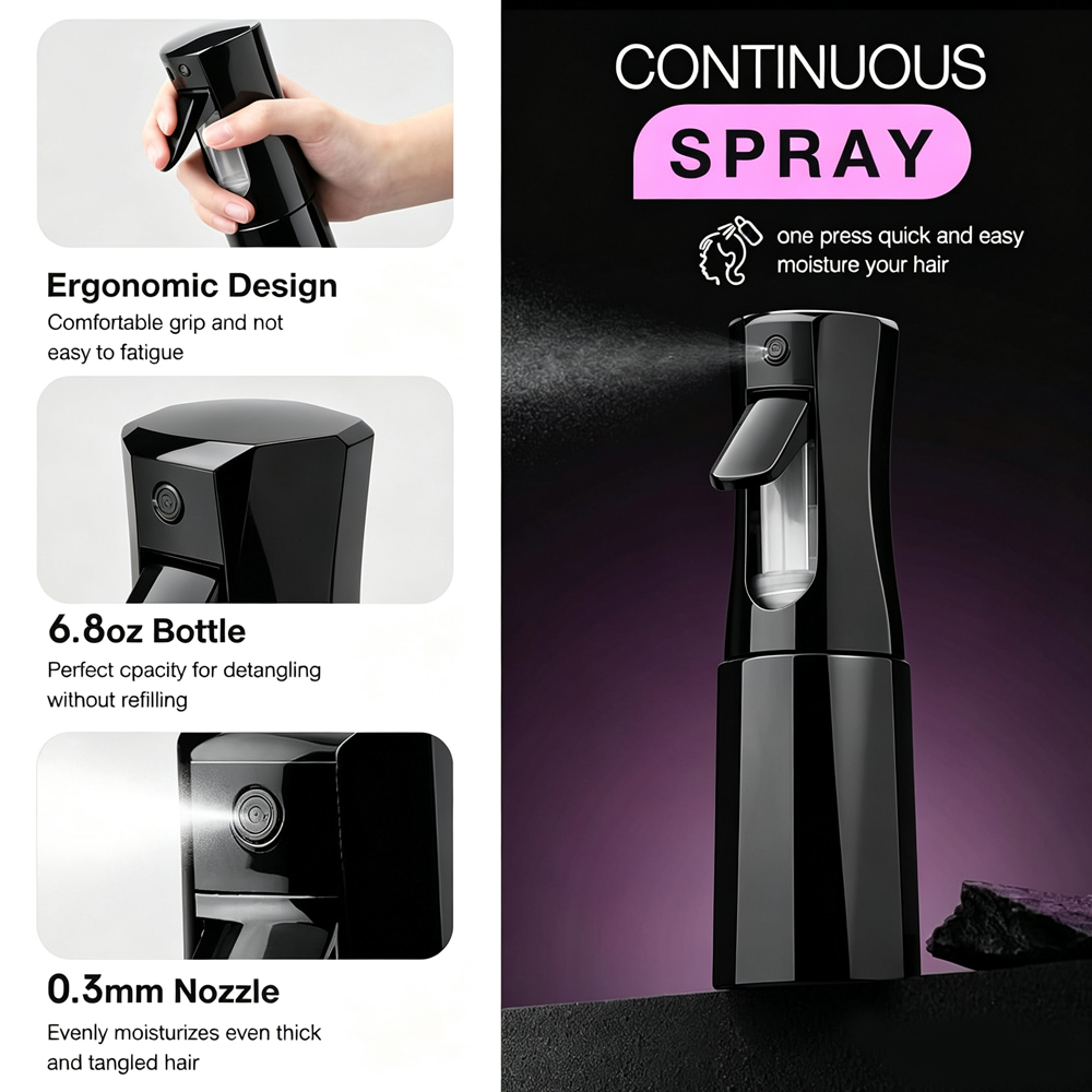 スプレーボトル付きデタングリングブラシセット、ソフトスカルプ - Hair Care Wavy Hair のレビューと価格