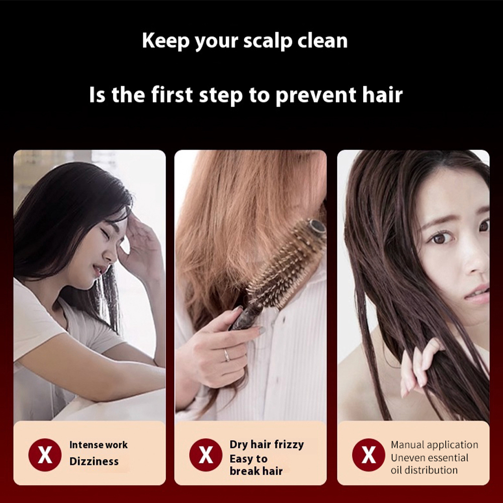 電動振動マッサージコーム 赤色光育毛マッサージ スカルプブラ - Hair Care Essential Oil のレビューと価格