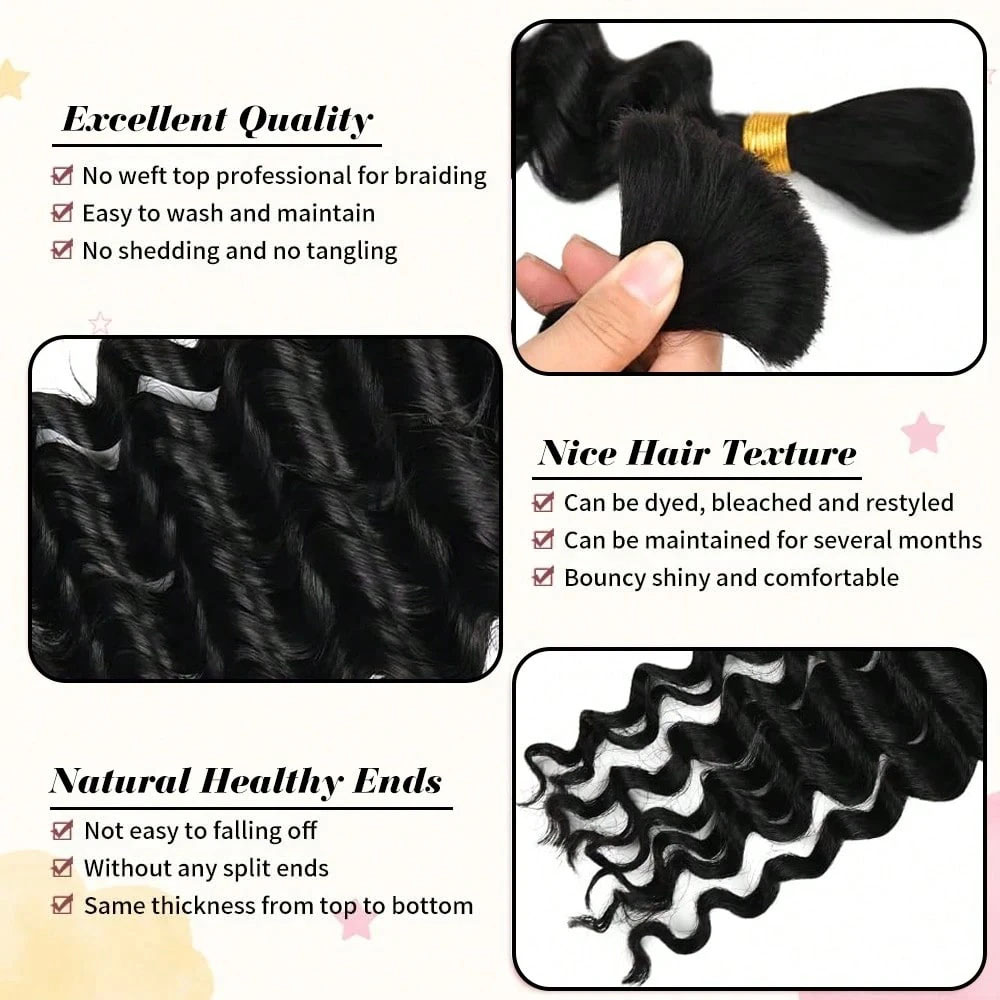 28インチ人毛ブレイズ用ヘアエクステ、ボヘミアンブレイズ用デ - Hair Care Wavy Hair のレビューと価格